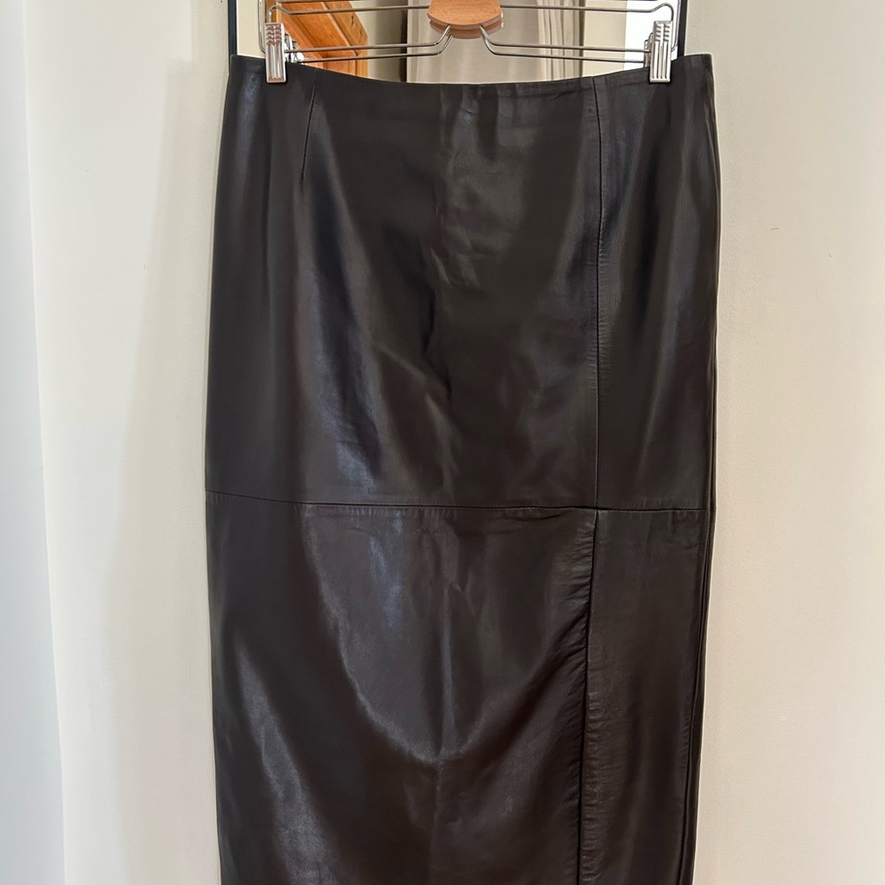 Vtg Holt Renfrew Made in Canada Leather Skirt